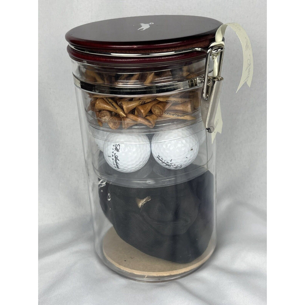 Golf Gift Set-Golf Balls, Tees And Towel W/ Re-usable Canister New *** READ